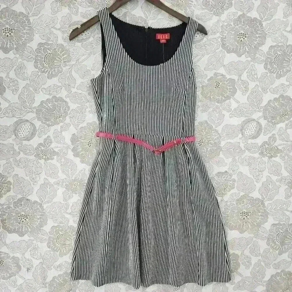 NWT ELLE Striped Fit & Flare Mini Tank Dress 4 - Picture 1 of 9